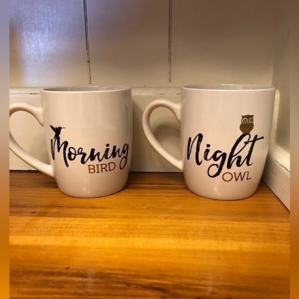 NWOT Night Owl / Morning Bird Cups